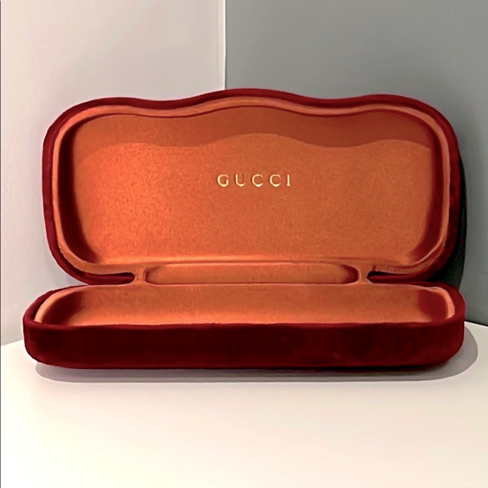 Gucci Burgundy Red Velvet Sunglasses Hard Case